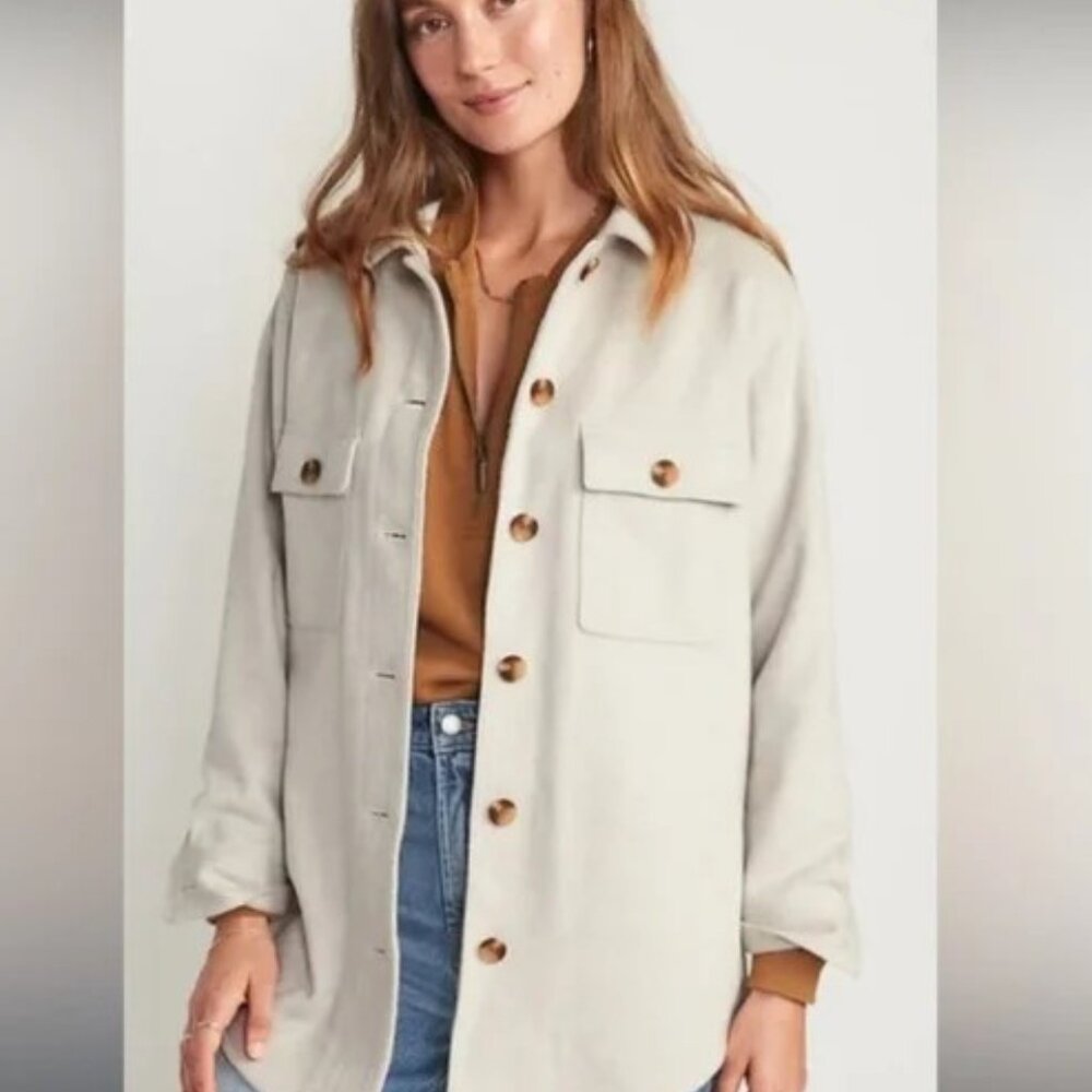 Old Navy-  Soft Brushed Utility Shacket - A Touch of Wool - Size XL